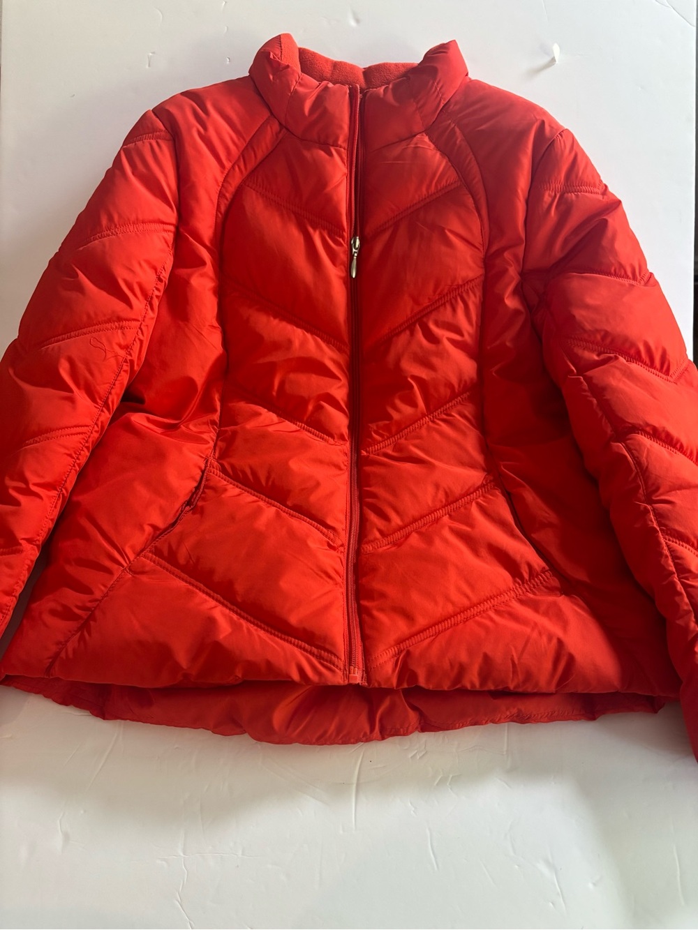 Athletic Works Women's Bright Orange Quilted Puffer Jacket